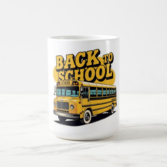 Caneca De Café Ônibus Retro Escola de Volta às Crianças Escolares (Centro)