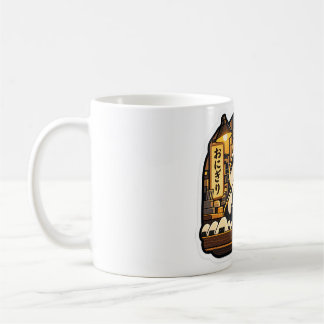 Caneca De Café Onigiri Night Shift Cat Mug | Gato de Comida Japon