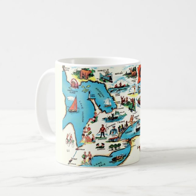 Caneca De Café Ontario Map Mug (Frente Esquerda)