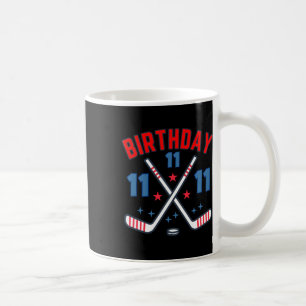 Caneca De Café Onze de Hóquei no Gelo Aniversário do Menino 11 An