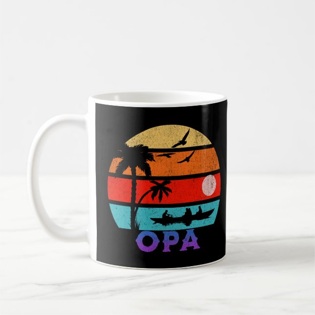Caneca De Café Opa Retro Sunset Ocean Avô (Esquerda)