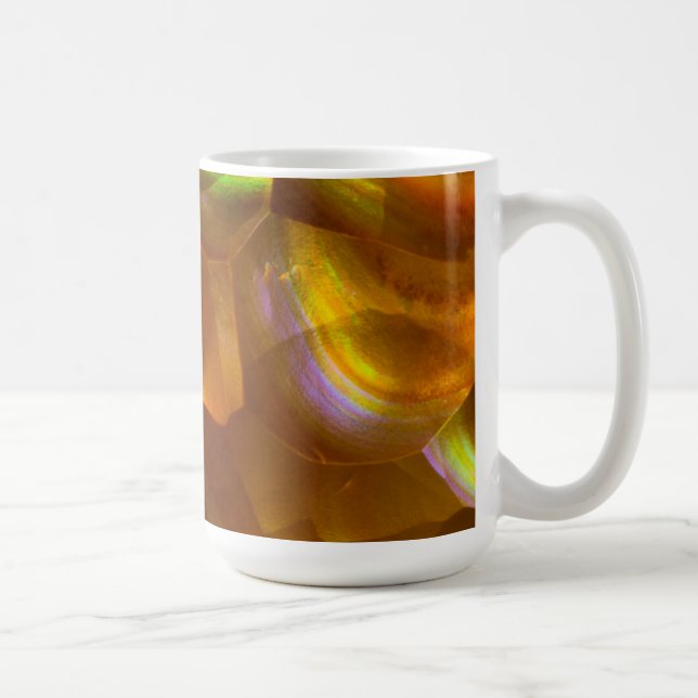 Caneca De Café Opal de fogo laranja iridescente (Direita)