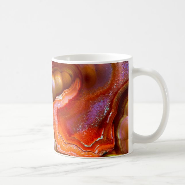 Caneca De Café Opala de Fogo iridescente vermelha (Direita)