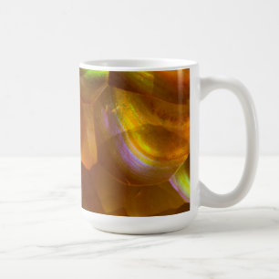 Caneca De Café Opala de fogo laranja iridescente