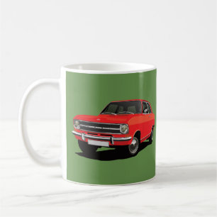 Caneca De Café Opel Kadett B sedan, 2x imagens vermelhas -