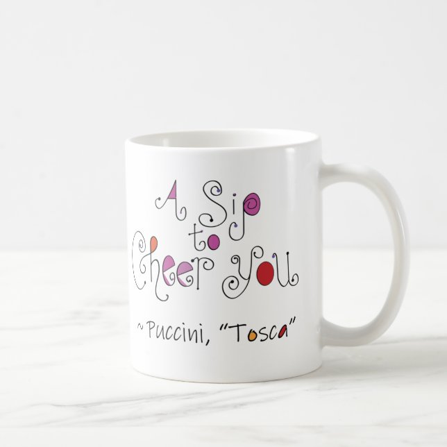 Caneca De Café Ópera Tosca Puccini - Letra-Mão Italiana (Direita)