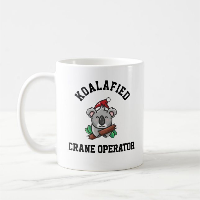 Caneca De Café Operador De Crane Koalafied (Esquerda)