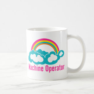 Caneca De Café Operador de Máquina Cloud Rainbow