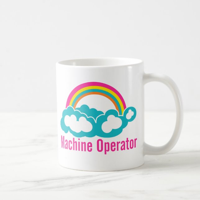 Caneca De Café Operador de Máquina Cloud Rainbow (Direita)