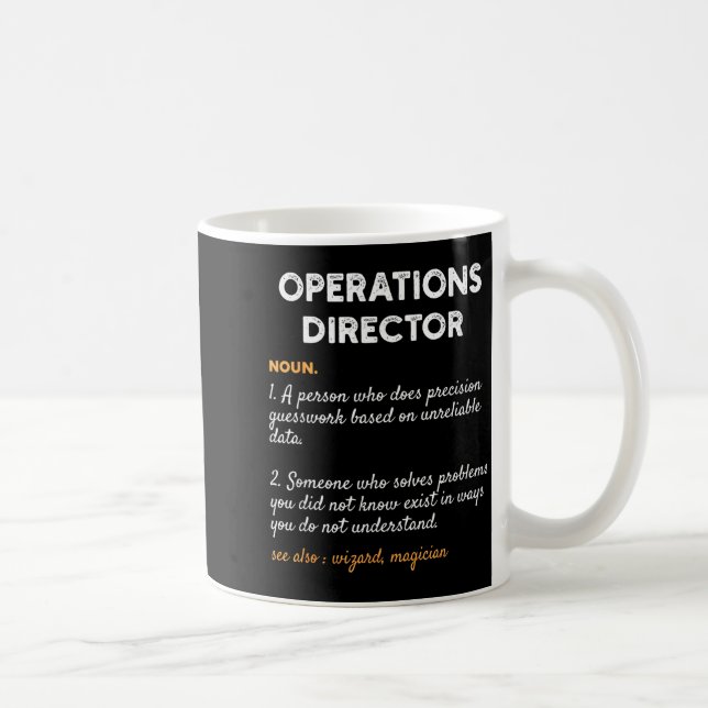 Caneca De Café Operations Director Profession Funny Dictionary De (Direita)