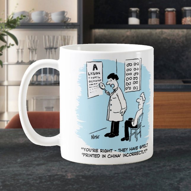 Caneca De Café Óptico fazendo um exame de vista (Criador carregado)