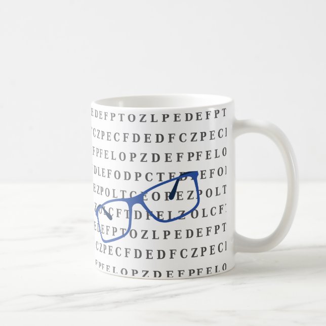 Caneca De Café Óptico Testador de Vista e Óculos (Direita)
