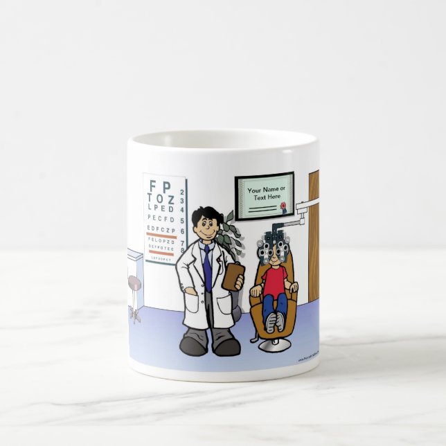 Caneca De Café Optometrista - Cartoon masculino por PrintedPerfec (Centro)