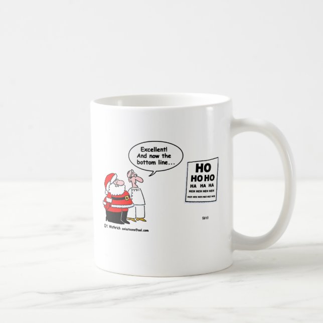 Caneca De Café Optometrista Engraçado e Papais noeis Cartoon de N (Direita)