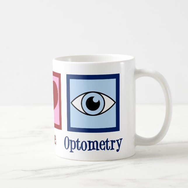 Caneca De Café Optometrista Paz Optometria Azul (Direita)