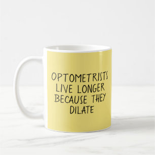 Caneca De Café Optometristas Vivem Mais Tempo Pun - Mug-A-Tude