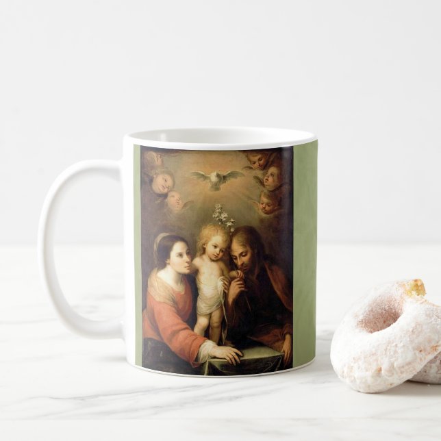 Caneca De Café Oração à família santamente Jesus Mary St Joseph (Com Donut)