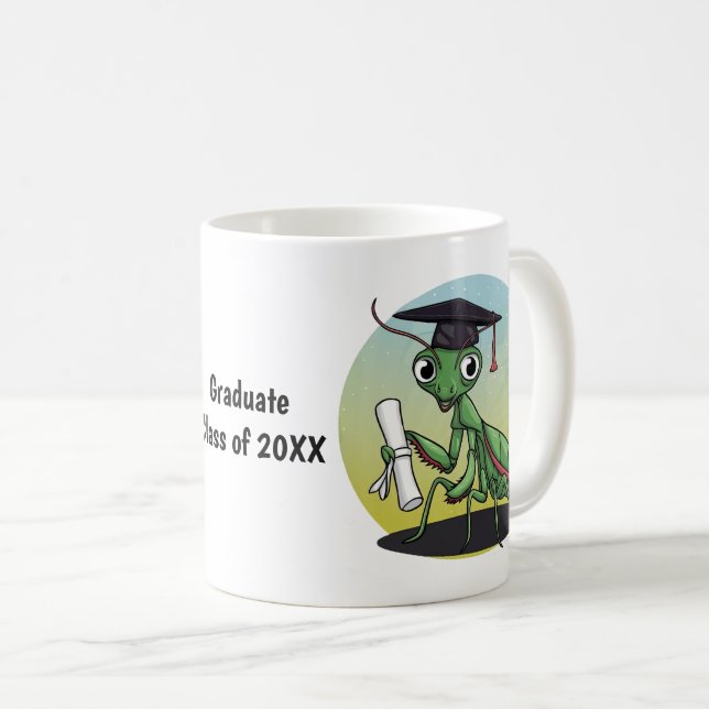 Caneca De Café Oração à graduação Mantis Personalizada (Frente Esquerda)
