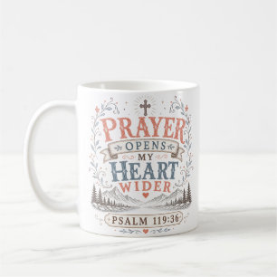 Caneca De Café Oração Abre Meu Coração Mais Amplamente Citação de