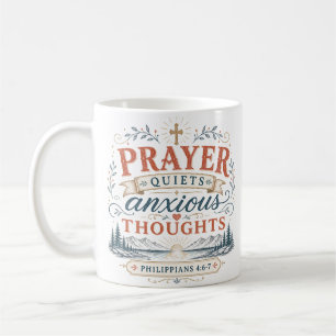 Caneca De Café Oração Acalma Pensamentos Ansiosos Citação Cristã