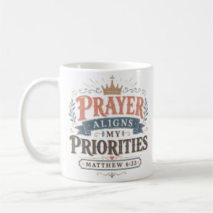 Caneca De Café Oração Alinha Minhas Prioridades Citação Cristã