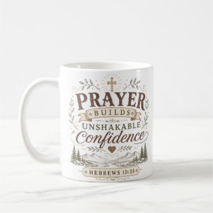 Caneca De Café Oração Constrói Confiança Inabalável Citação Bíbli