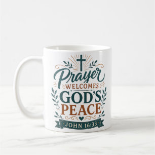 Caneca De Café Oração Dá as Boas-Vindas à Paz de Deus Citação Cri