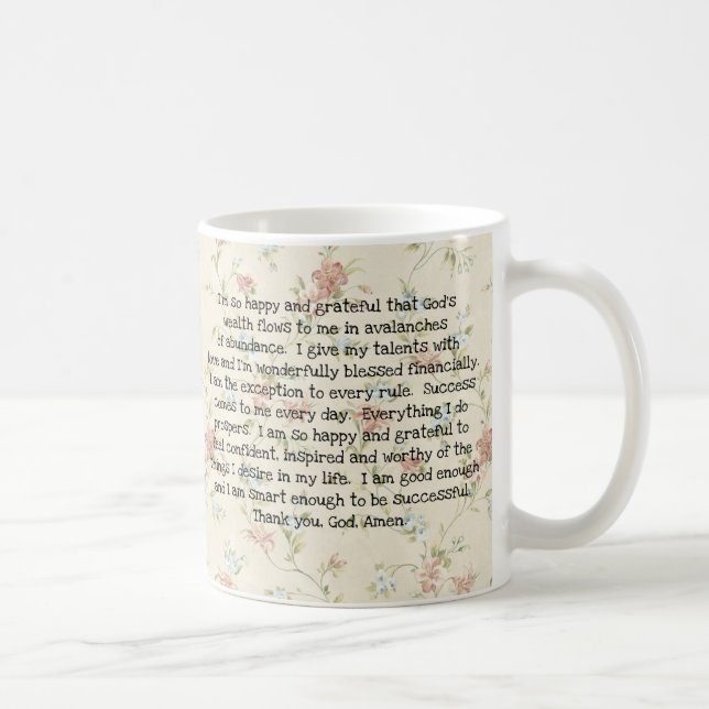 Caneca De Café Oração da Prosperidade para Abundância  (Direita)