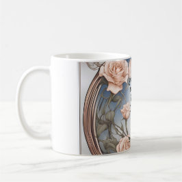 Caneca De Café Oração da Serenidade com Flores e Quadro