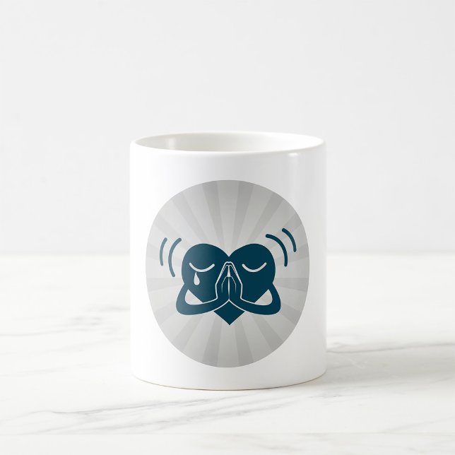 Caneca De Café Oração de Choro Coração Minimal Espiritual (Criador carregado)