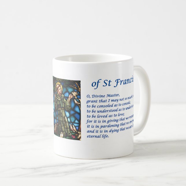 Caneca De Café Oração de St Francis (Frente Esquerda)