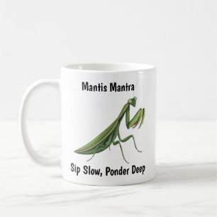 Caneca De Café Oração Ilustrada Mantis Personalizada