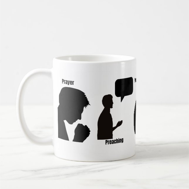 Caneca De Café Oração JW, pregação e estudo pessoal Mug (Esquerda)