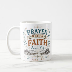 Caneca De Café Oração Mantém a Fé Viva Citação Cristã Espiritual