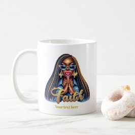 Caneca De Café Oração Personalizada da Fé Cristã Africana-America