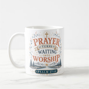Caneca De Café Oração Transforma Espera em Adoração Citação Crist