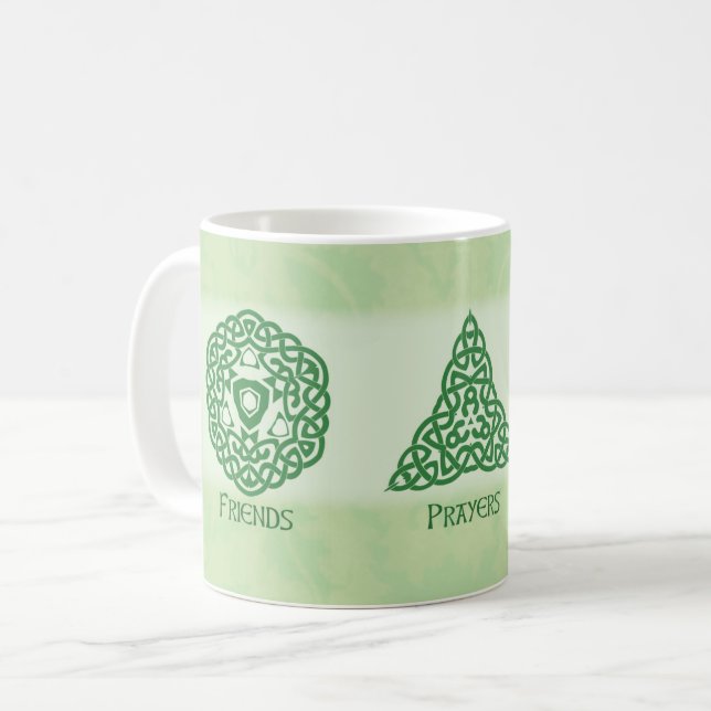 Caneca De Café Orações e Bênçãos de Amigos Religiosos Irlandeses (Frente Esquerda)