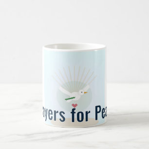 Caneca de Café Orações pela Paz Mensagem Editável