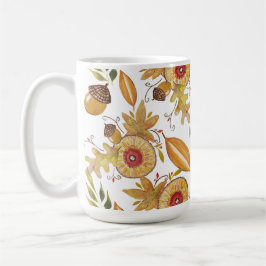 Caneca De Café Orange Acorn Fall Mood Watercolor Illustration