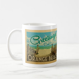 Caneca De Café Orange Beach Coffee Mug Viagens vintage