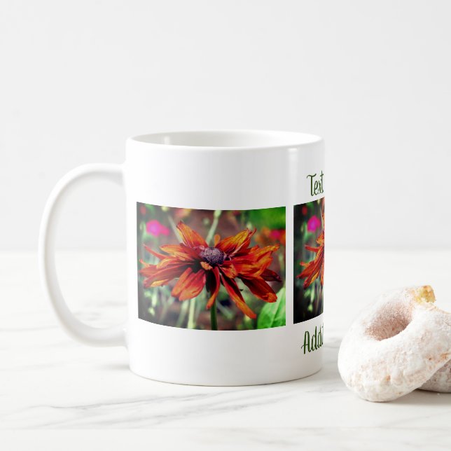 Caneca De Café Orange Black Eyed Susan Flower Personalizada (Com Donut)