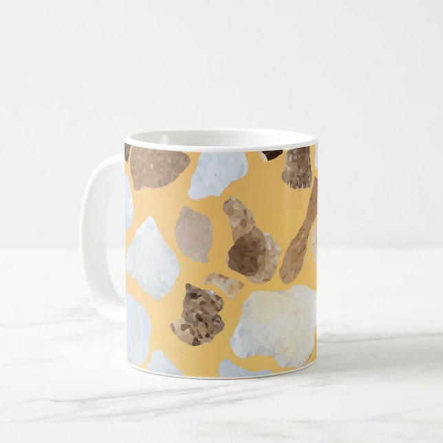 Caneca De Café Orange Brown Terrazzo Pattern (Frente Esquerda)