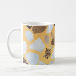 Caneca De Café Orange Brown Terrazzo Pattern