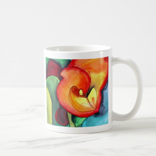 Caneca De Café Orange Canna lily flor da água original (Direita)