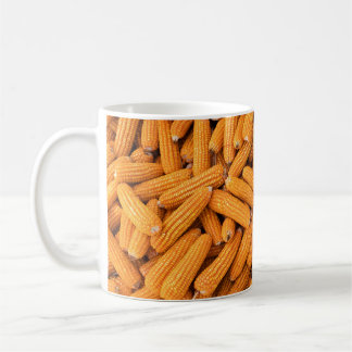 Caneca De Café Orange Corn Cob: Colheita de Fundo Agrícola