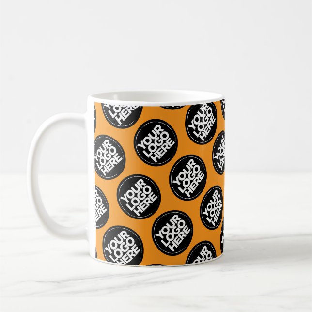 Caneca De Café Orange Custom logo business pattern employee (Esquerda)