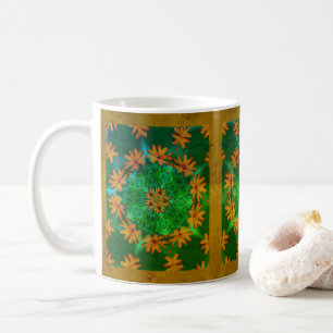 Caneca De Café Orange Daisy Abstrato Floral Art