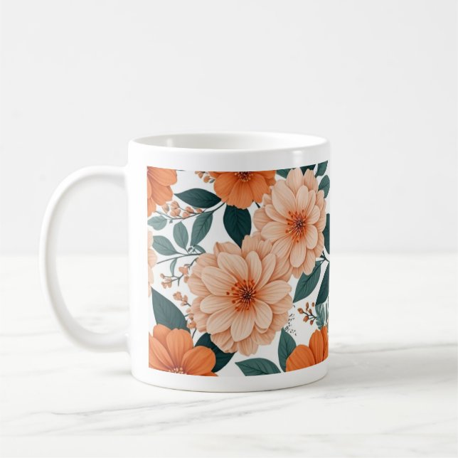 Caneca De Café Orange Floral Mug (Esquerda)