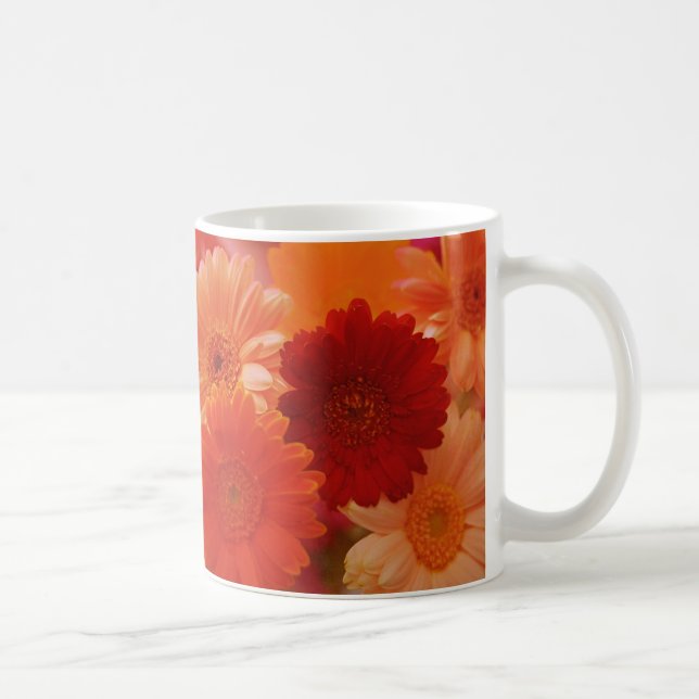 Caneca De Café Orange Gerbera Daisy Flowers Foto-Arte Café Mugs (Direita)