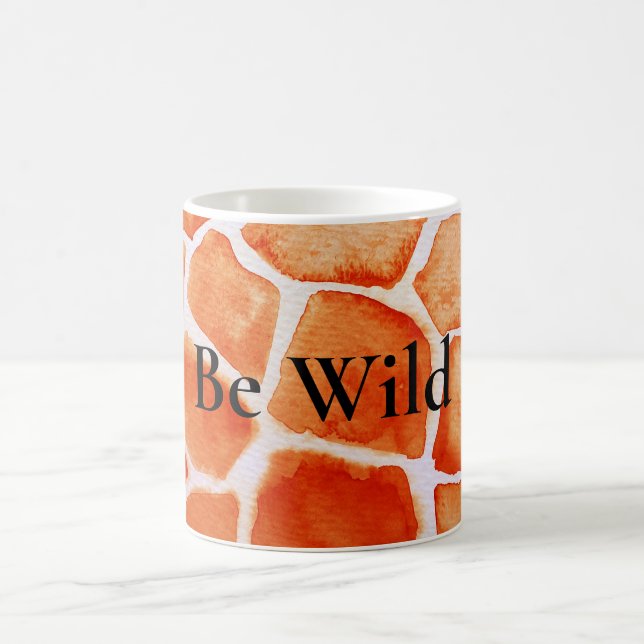 Caneca De Café Orange Giraffe Animal Print (Centro)